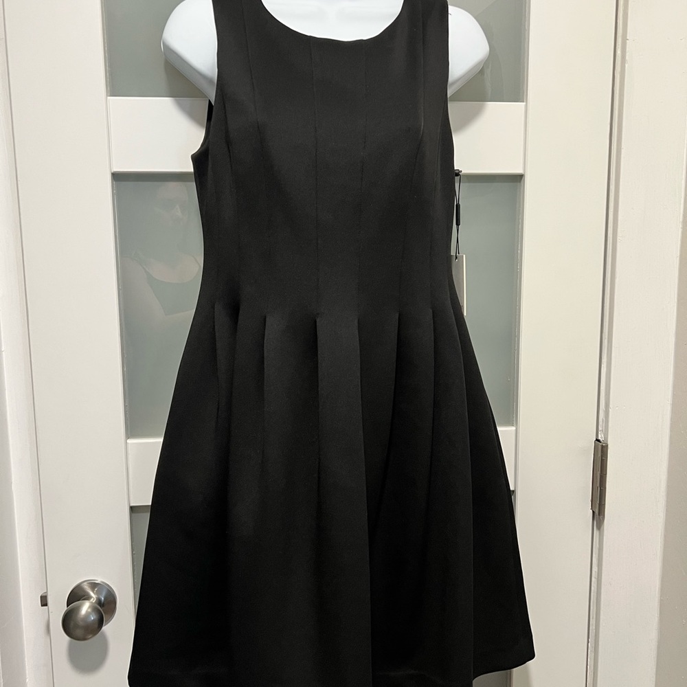 Calvin Klein black, pleated dress NWT